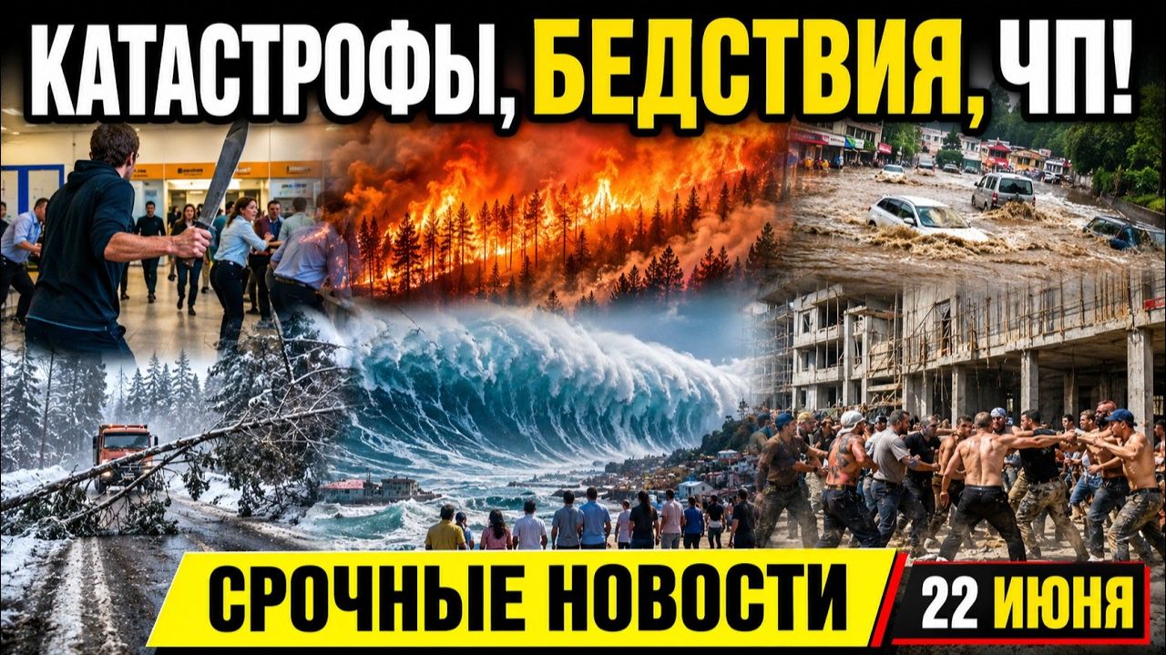 Новости Сегодня 22.06.2026 - Срочный выпуск❗ События России❗ Ужасные кадры❗ ЧП❗ Катастрофы США Азия❗ смотреть онлайн
