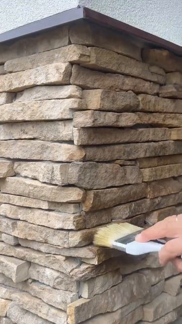 Пропитка цоколя составом по камню #ритмстрой #современныйдом #фундамент