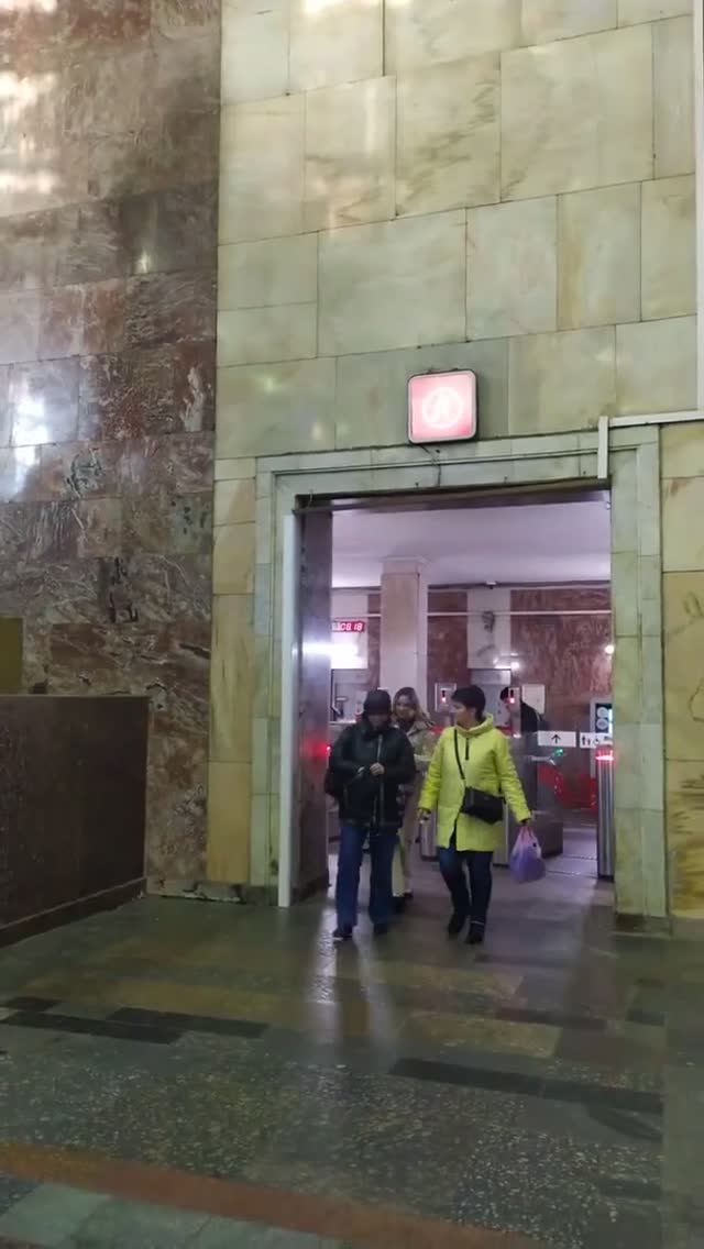 Станция метро Партизанская интерьер пассажиры поезда Москва  Фрагмент 2