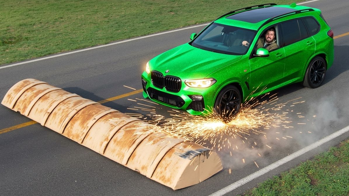 Испытание «Машины против деревянных лежачих полицейских» в BeamNG Drive