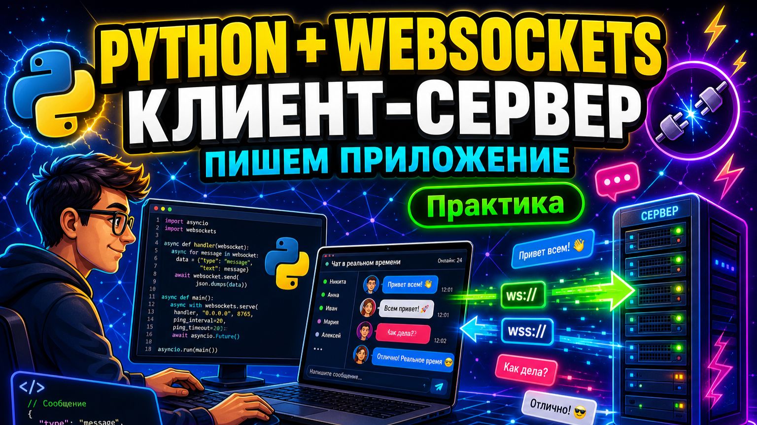 Пишем клиент‑серверное приложение на стеке Python + WebSockets смотреть онлайн