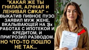 КАКАЯ ЖЕ ТЫ ГНИЛАЯ, АЛЧНАЯ И ЛЕНИВАЯ С#КА!' - ЗАЯВИЛ МУЖ ЖЕНЕ, ВКАЛЫВАЮЩЕЙ НА 3Х РАБОТАХ!