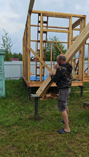 Гараж. Опоры и обвязка.