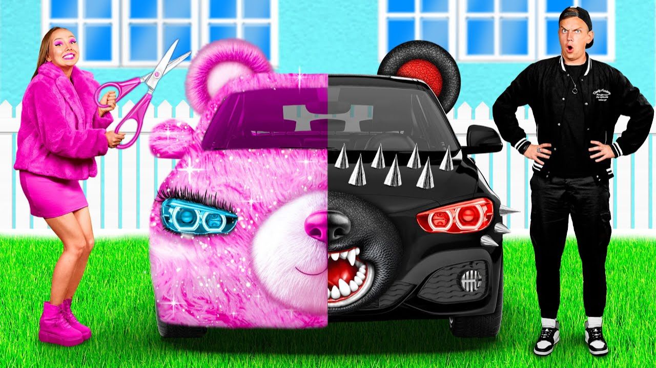 Розовая машина vs Черная машина Челлендж # Смешные Моменты от Fun Challenge смотреть онлайн