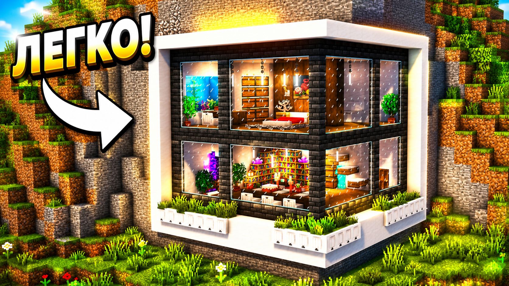 КАК ПОСТРОИТЬ ГОРНЫЙ ДОМ В MINECRAFT 🏠⛰️ | TUTORIAL смотреть онлайн