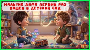 Мальчик Дима первый раз пошел в детский сад
