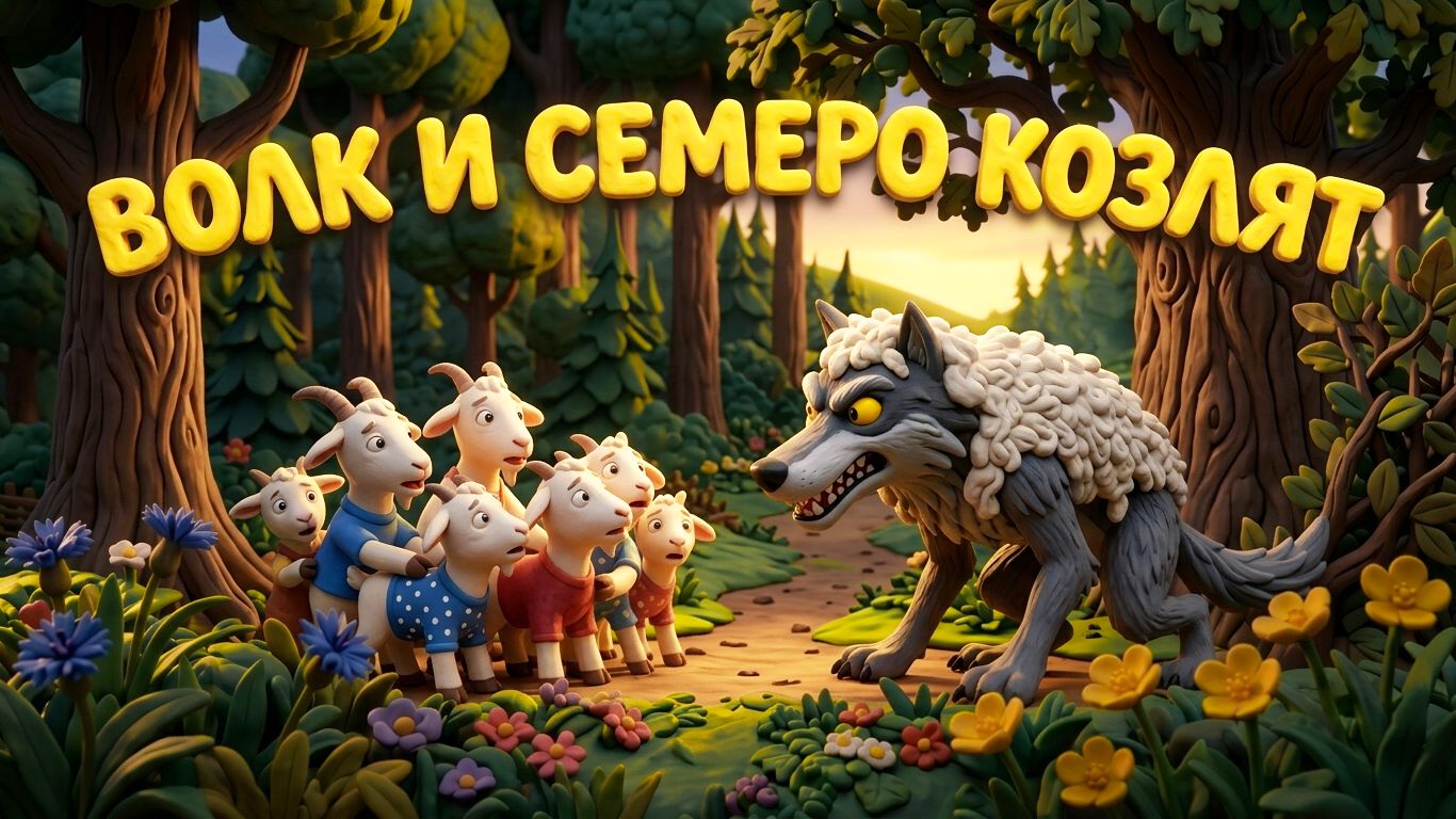 СКАЗКА ВОЛК И СЕМЕРО КОЗЛЯТ | СКАЗКИ НА НОЧЬ | МУЛЬТОПИЯ ! ПЛАСТИЛИНОВАЯ АНИМАЦИЯ МУЛЬТИКИ ДЛЯ ДЕТЕЙ