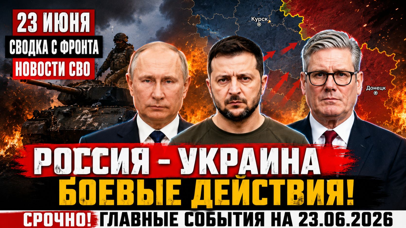 Новости СВО на сегодня 23 июня. Боевые действия. Сводка с фронта на 23.06.2026. Россия-Украина смотреть онлайн