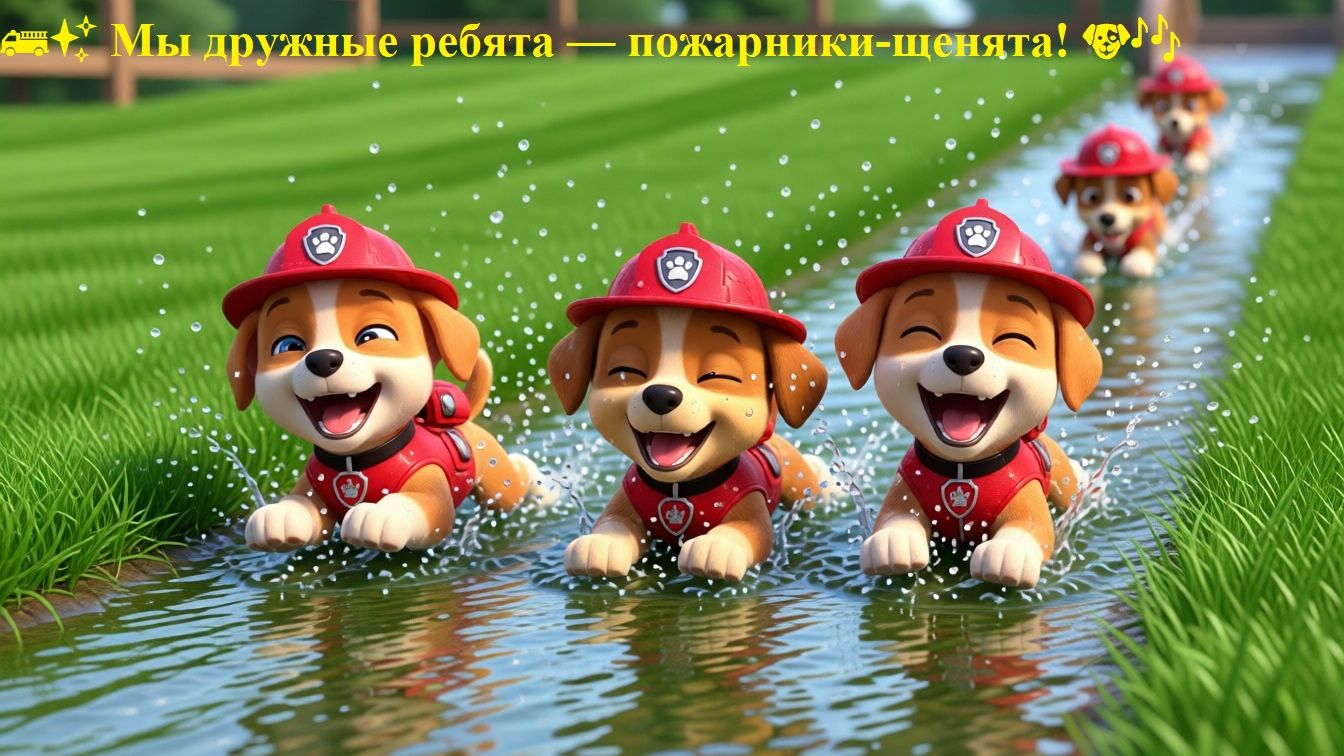 🚒✨ Мы дружные ребята — пожарники-щенята! 🐶🎶