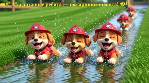 🚒✨ Мы дружные ребята — пожарники-щенята! 🐶🎶
