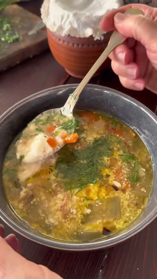 Рассольник с перловкой.