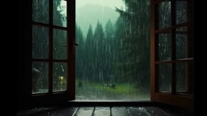 ГРОЗА И ШУМ ДОЖДЯ У ОТКРЫТОГО ОКНА ДЛЯ СНА И РАССЛАБЛЕНИЯ 🌩️