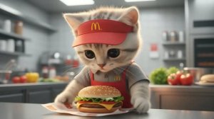 СЕРЫЙ КОТИК УСТРОИЛСЯ В МАКДОНАЛДС🐱🍔
