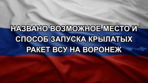 Названо возможное место и способ запуска крылатых ракет ВСУ на Воронеж