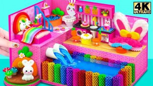 Сделай сам — Как сделать милый домик розового кролика с автоматическим бассейном с водой из магнитны