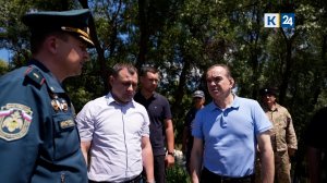 Кондратьев проинспектировал восстановление прорана дамбы в Крымском районе
