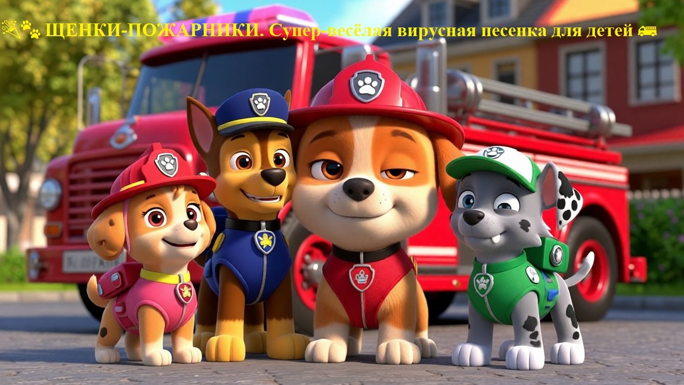🎉🐾 ЩЕНКИ-ПОЖАРНИКИ. Супер-весёлая вирусная песенка для детей 🚒