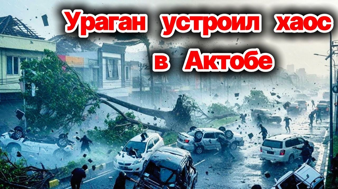 Хаос в Казахстане❗ Ураган обрушился на Актобе❗ Ветер опрокидывал автомобили и повалил деревья❗ смотреть онлайн