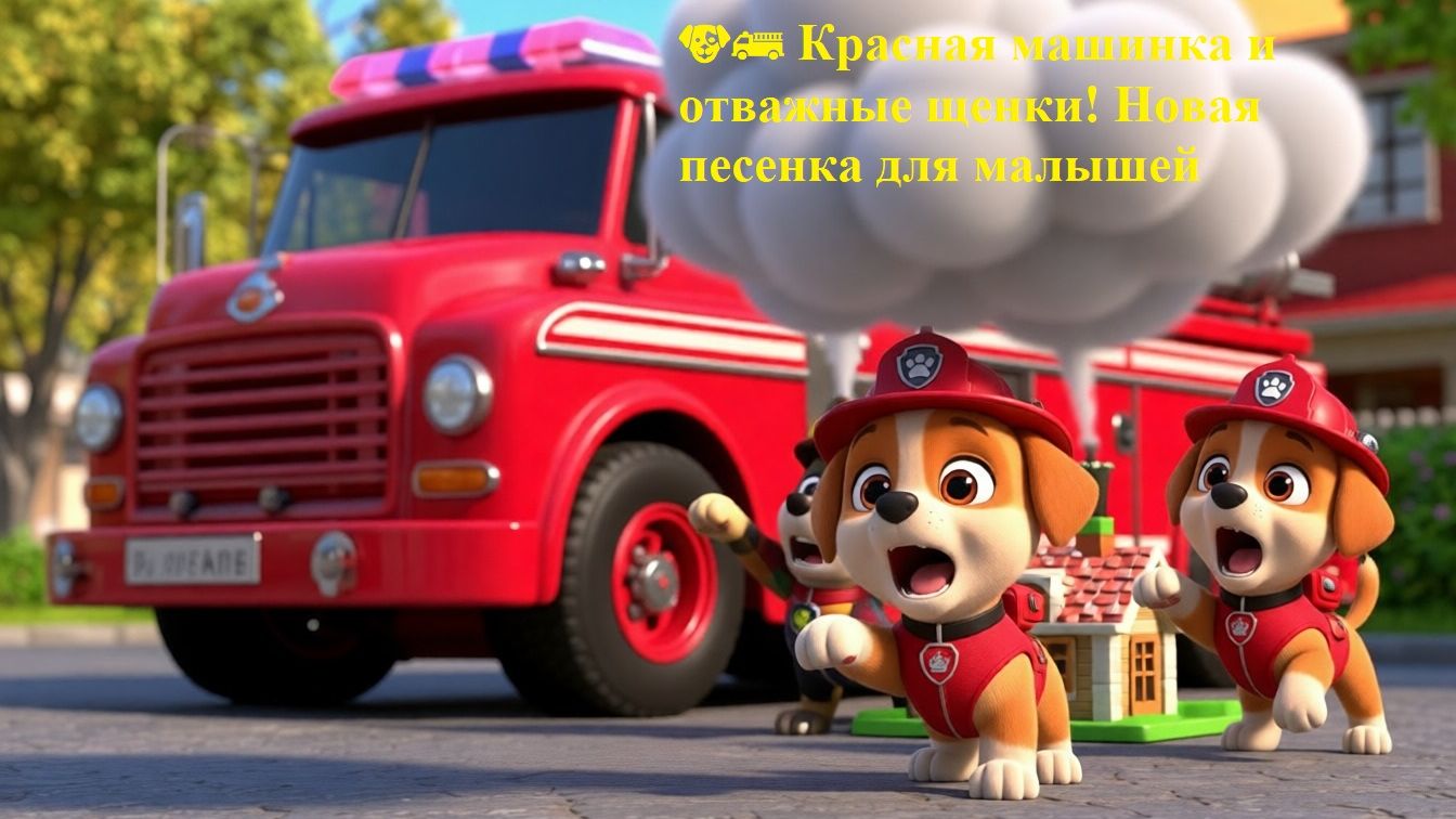 🐶🚒 Красная машинка и отважные щенки! Новая песенка для малышей смотреть онлайн