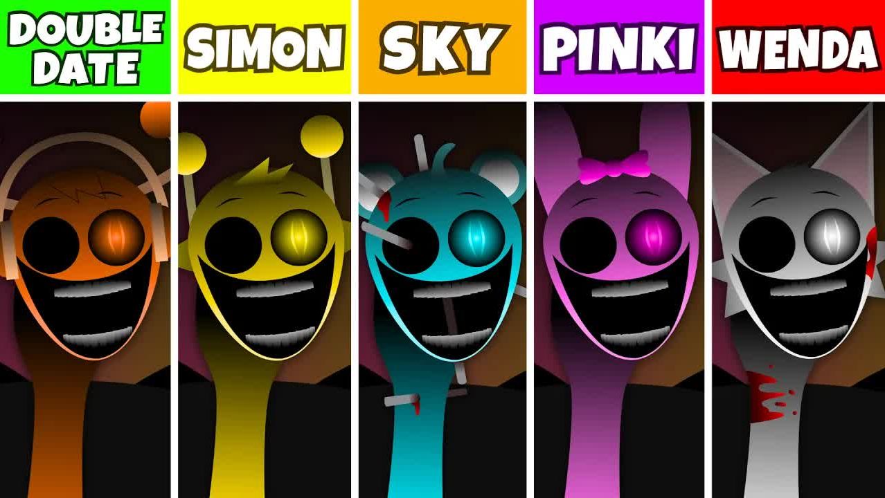 Incredibox Sprunki： Double Date Но Simon VS Sky VS Pinki VS Wenda смотреть онлайн