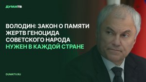 Володин: закон о памяти жертв геноцида советского народа нужен в каждой стране