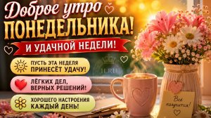 Доброе Утро Понедельника ☀️ Удачной Недели | Музыкальная Открытка