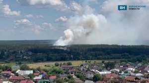 Кадры крупного пожара в Боровом появились в соцсетях