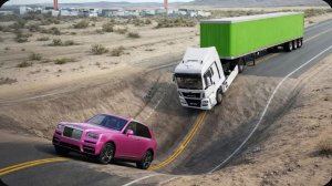 Автомобили против гигантского провала #2 в BeamNG Drive!