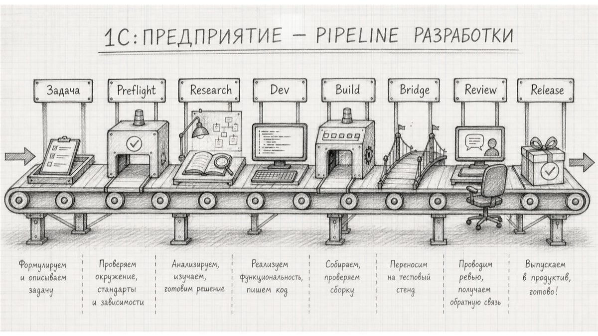 Конвейер 1С: как AI-агенты создают и проверяют печатную форму смотреть онлайн