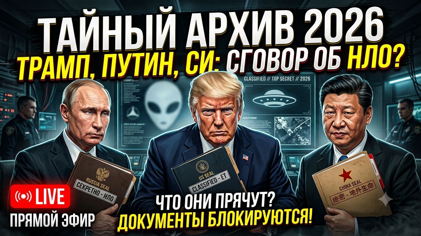 Секретный архив 2026_ Как Трамп, Путин и Си Цзиньпин делят тайны НЛО прямо сейчас! 🛸 смотреть онлайн