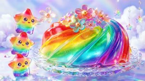Этот торт с радужным желе выглядит как настоящее стекло 😳🌈 #2