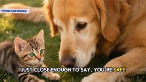 Крошечный котенок и оранжевая собака 🐱🐶 #История дружбы из трех кадров