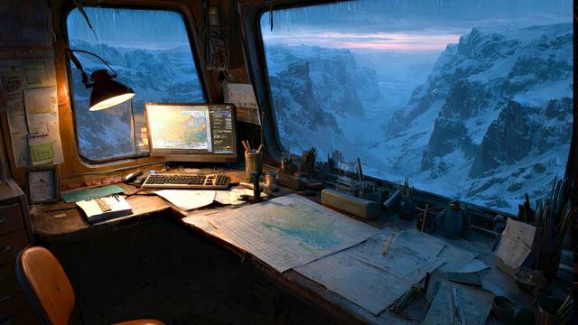 Alone at a Forgotten Arctic Base During a Night Storm ｜ Dark Ambient Focus Music смотреть онлайн