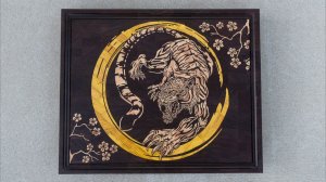 Разделочная доска Enso Tiger. Инкрустация на станке с ЧПУ.