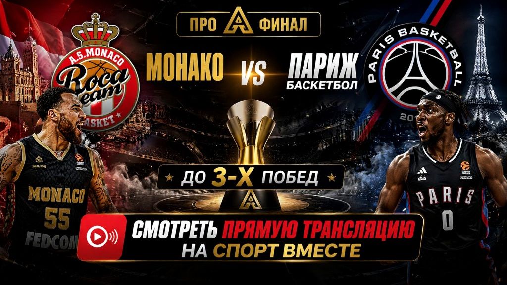 Монако — Париж Баскетбол Франция. Про А. Финал. До 3-х побед Смотреть Прямую Трансляцию смотреть онлайн
