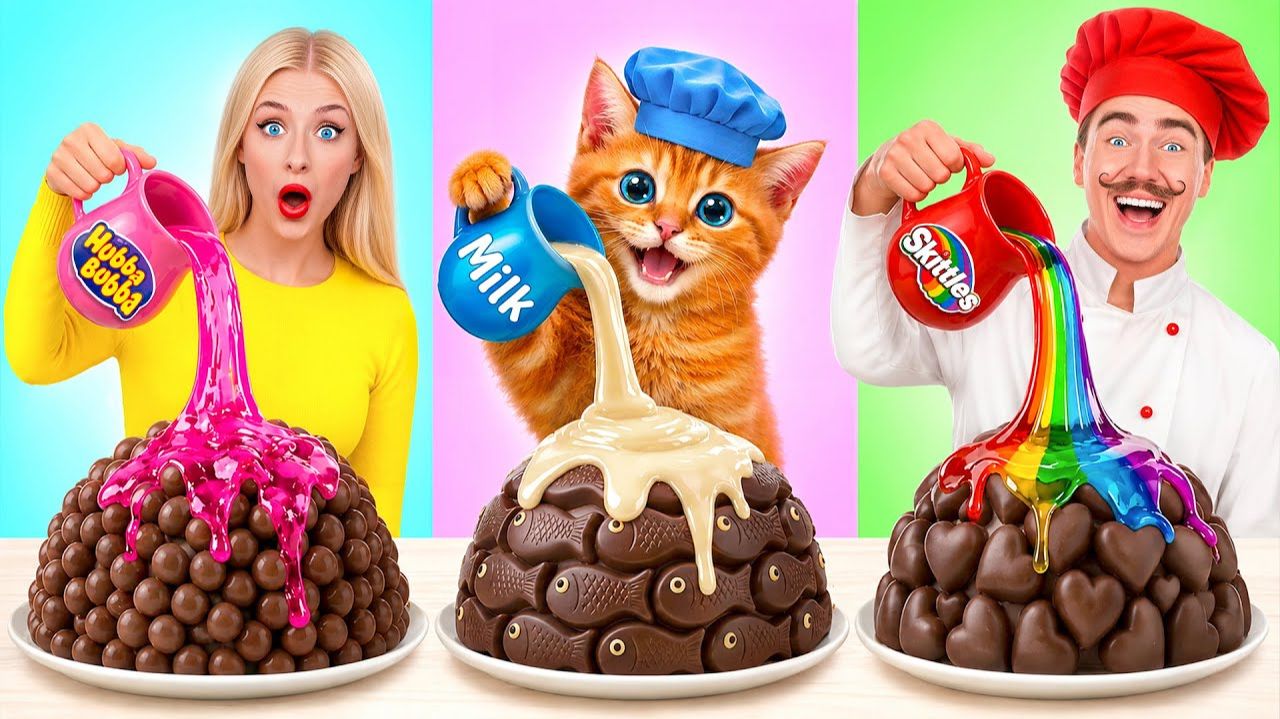 Кулинарный Челлендж# Я против Бабушки с Котиком # Потрясающие Кухонные Лайфхаки смотреть онлайн