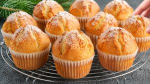 Высокие и вкусные маффины! За 10 минут! Всё смешать и в духовку.