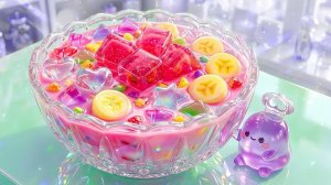 Приготовление корейской хвачэ со СТЕКЛЯННЫМИ фруктами 🍉✨🧊🥛 №5