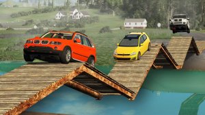 Автомобили против сломанного моста - BeamNG Drive - 🔥 Сборник ULTIMATE Edition 2