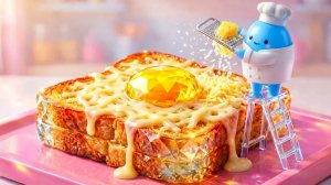 Приготовление СТЕКЛЯННОГО французского тоста 🍞✨🧀