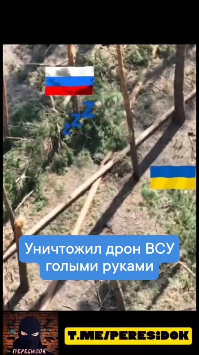 Уничтожил дрон голыми руками