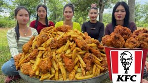Домашняя кухня Камбоджи  | Рецепт приготовления жареной курицы KFC и картофеля фри KFC с соусом