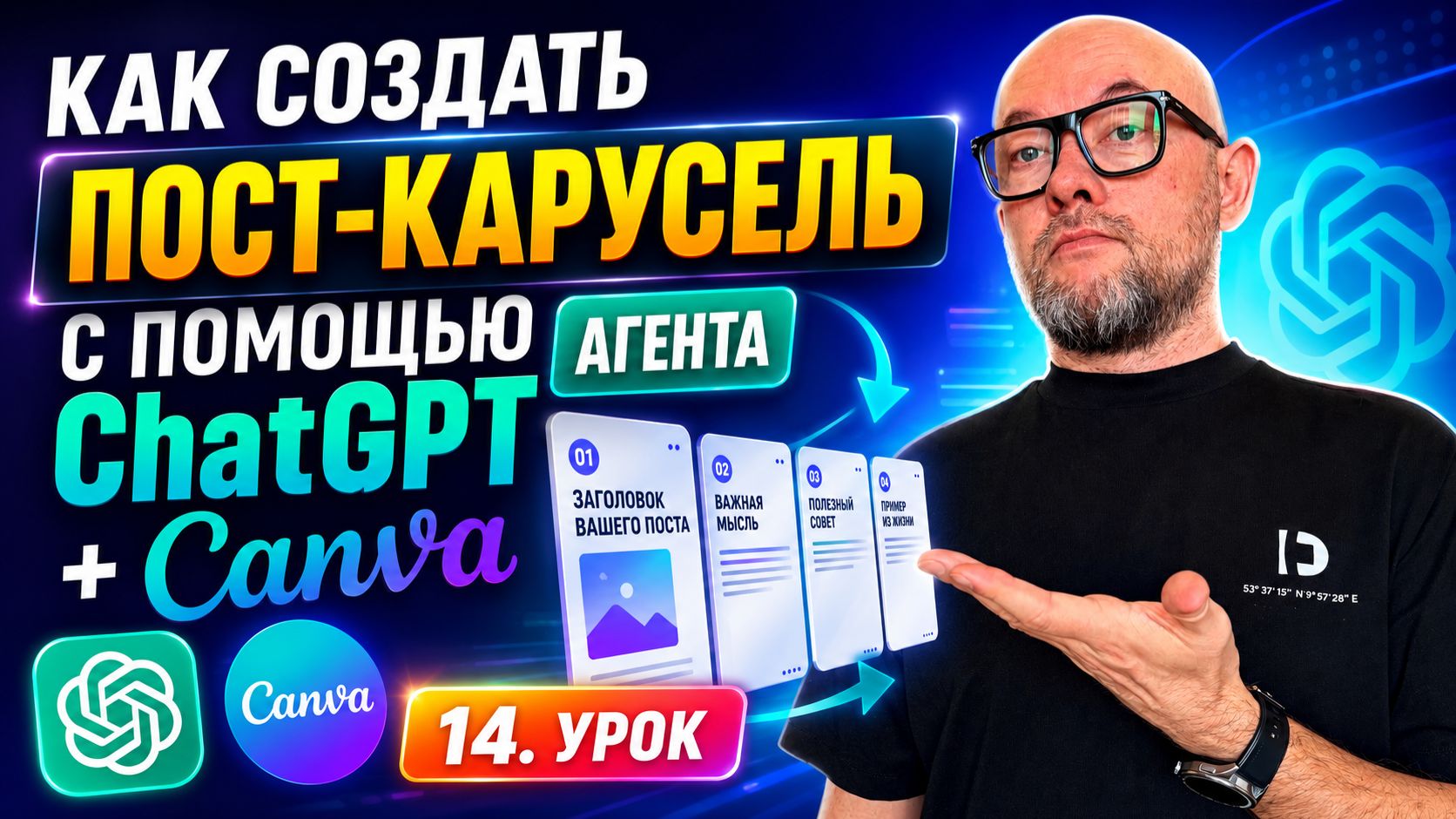 14. Создаем пост-карусель в ChatGPT агенте + Canva / курс по заработку на ChatGPT агентах
