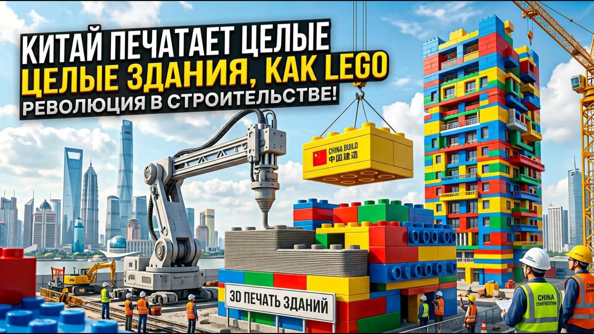 Китай печатает целые здания как Лего — и складывает их всего за 28 часов!