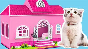 Постройте новый мини-домик для моего милого котенка из картона ❤️ Миниатюрный картонный домик своими