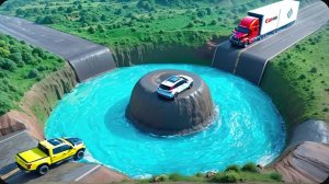 Автомобили против гигантской выпуклой ямы, бревенчатого моста и уступа ▶️ BeamNG Drive