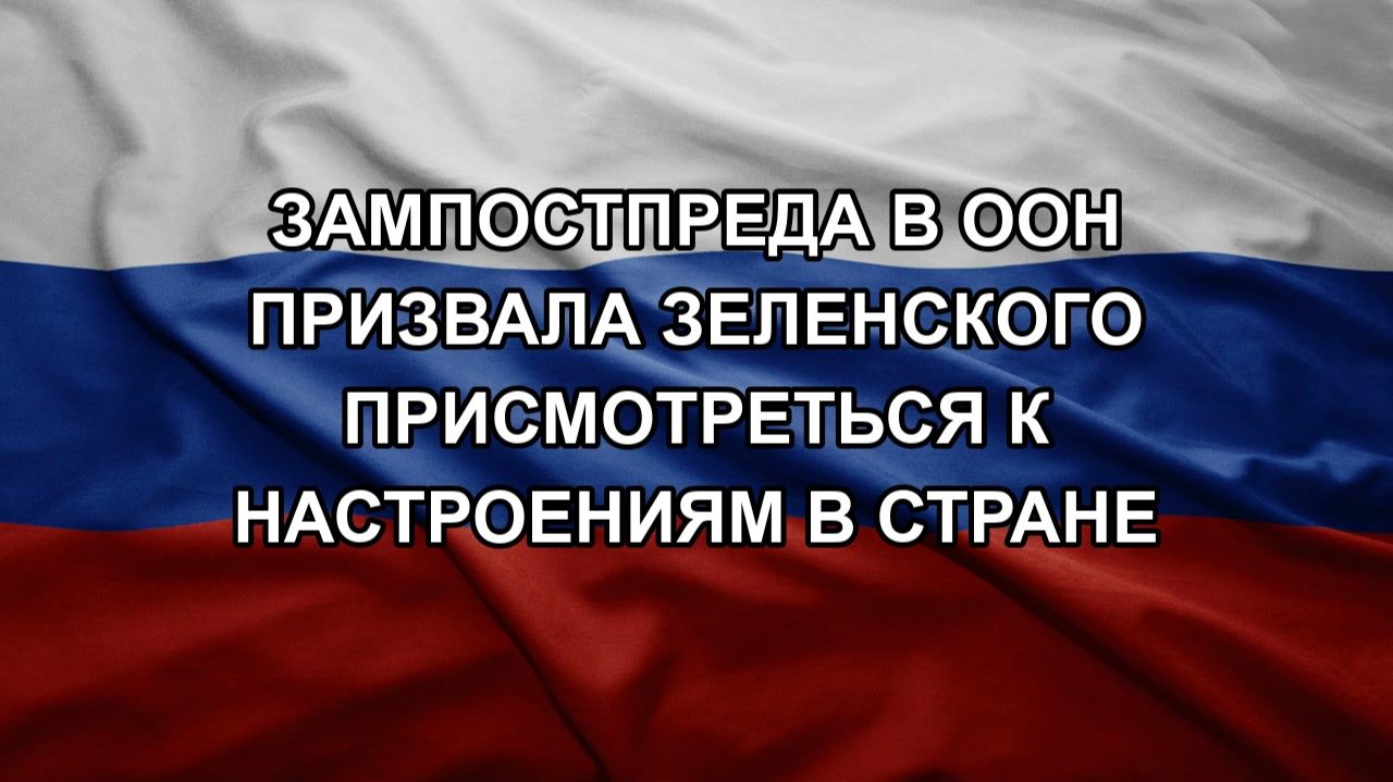 Зампостпреда в ООН призвала Зеленского присмотреться к настроениям в стране смотреть онлайн