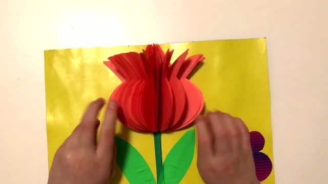 3D ОТКРЫТКА Тюльпан! Подарок своими руками на 8 Марта! Оригами! смотреть онлайн