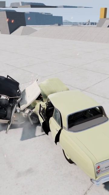 Лобовое столкновение Jeep vs Impala