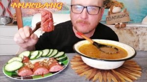 МУКБАНГ|ОБЖОР|ЩИ ПО ДЕРЕВЕНСКИ|КОЛБАСКА КАК НА ГРИЛЕ|ЕДА НА КАМЕРУ